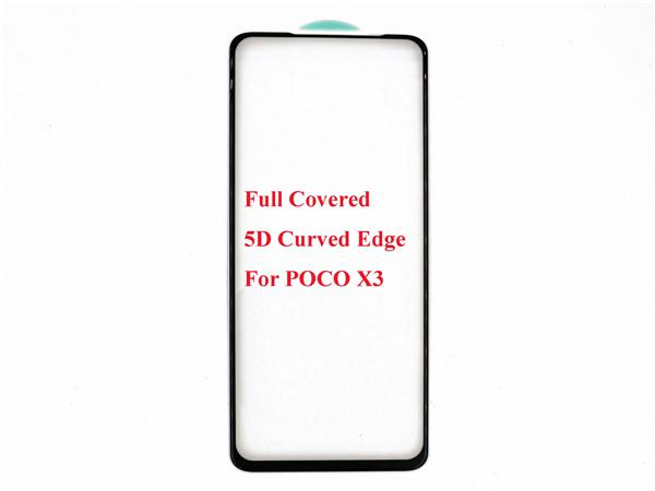 Full Covered 5D Curved Edge Tempered Glass protector for POCO X3 NFC