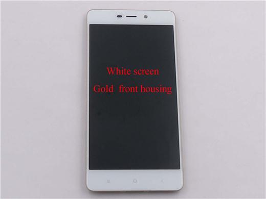 Best quality LCD + white Touch Screen Digitizer + Gold front housing for Redmi 4 PRO 