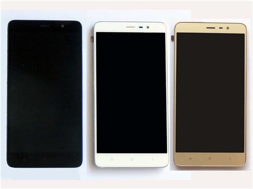 Best quality Complete screen with front housing for MTK Hello X10 Redmi note 3 -Black & White & Gold